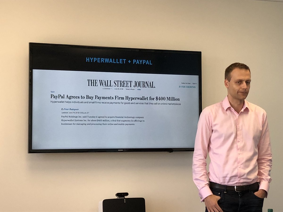 gertchristen's tweet photo. Congrats @Hyperwallet and @tomas_likar for the acquisition by @PayPal . Thanks for taking the time to meet us #hwzdigitalleader #HWZSV @fhhwz https://t.co/OwiRfDPAEP
