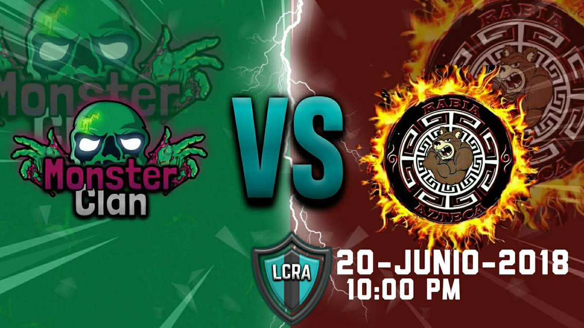 Partido de hoy @MonsterClanTM <a href="/Rabia_Azteca/">Rabia Azteca</a> <a href="/ArturoTpGFX/">ArturoFreeGFX</a> <a href="/mike_crahan/">Mike Crahan</a>  
Patrocinador oficial MAS+CAN