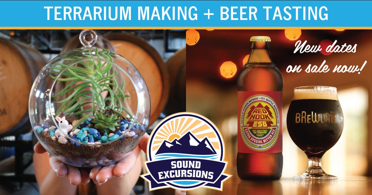 SoundExcursions's tweet photo. It's back! Terrarium Making + Beer Tasting at the @Redhook_Brewery BrewLab in Capitol Hill! Tickets sold out quickly last time - don't miss your chance to get crafty and boozy with us!

Event dates available July - October!

Book now: https://t.co/20pPnUji3l https://t.co/ZJvSaqFLph