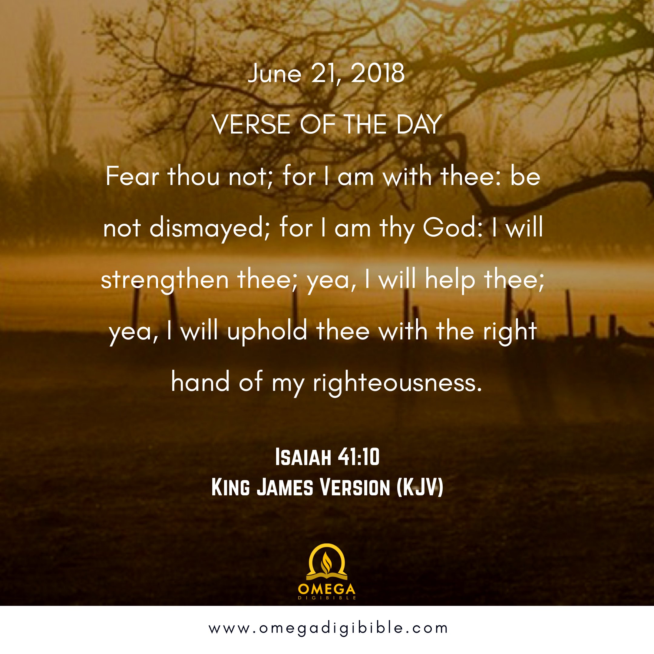 Omega DigiBible on X: June 21, 2018 VERSE OF THE DAY Fear thou