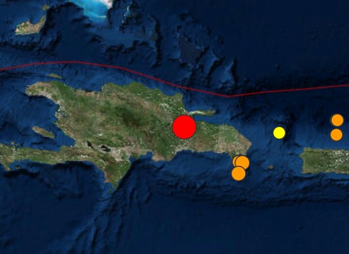 JeanSuriel's tweet photo. 🔴🔴Temblor de tierra, de magnitud 5.0, se sintió en gran parte de República Dominicana. Ocurrió a 5 km al oeste de Sabana Grande de Boya, Monte plata.🔴🔴

⚠Profundidad: 55.6 km
⚠Hora: 8:13 p.m.
⚠Coordenadas: 
18.941°N
69.845°O https://t.co/NhZw9RVaAw