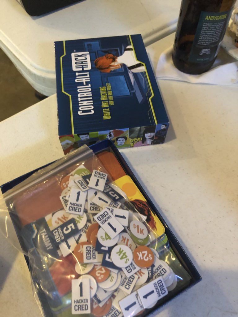 NathanSWallace's tweet photo. Tonight’s @ComputerSociety @IEEE_NOLA ‘s meetup we are playing Control-alt-hack. Board game about #hacking and #cybersecurity. https://t.co/u3eppIzREh
