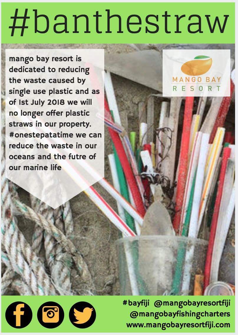 A big shout out to @MangoBayResFiji for their #banthestraw initiative 👌💯🎉
#StrawlessPacific #MyOceanMatters