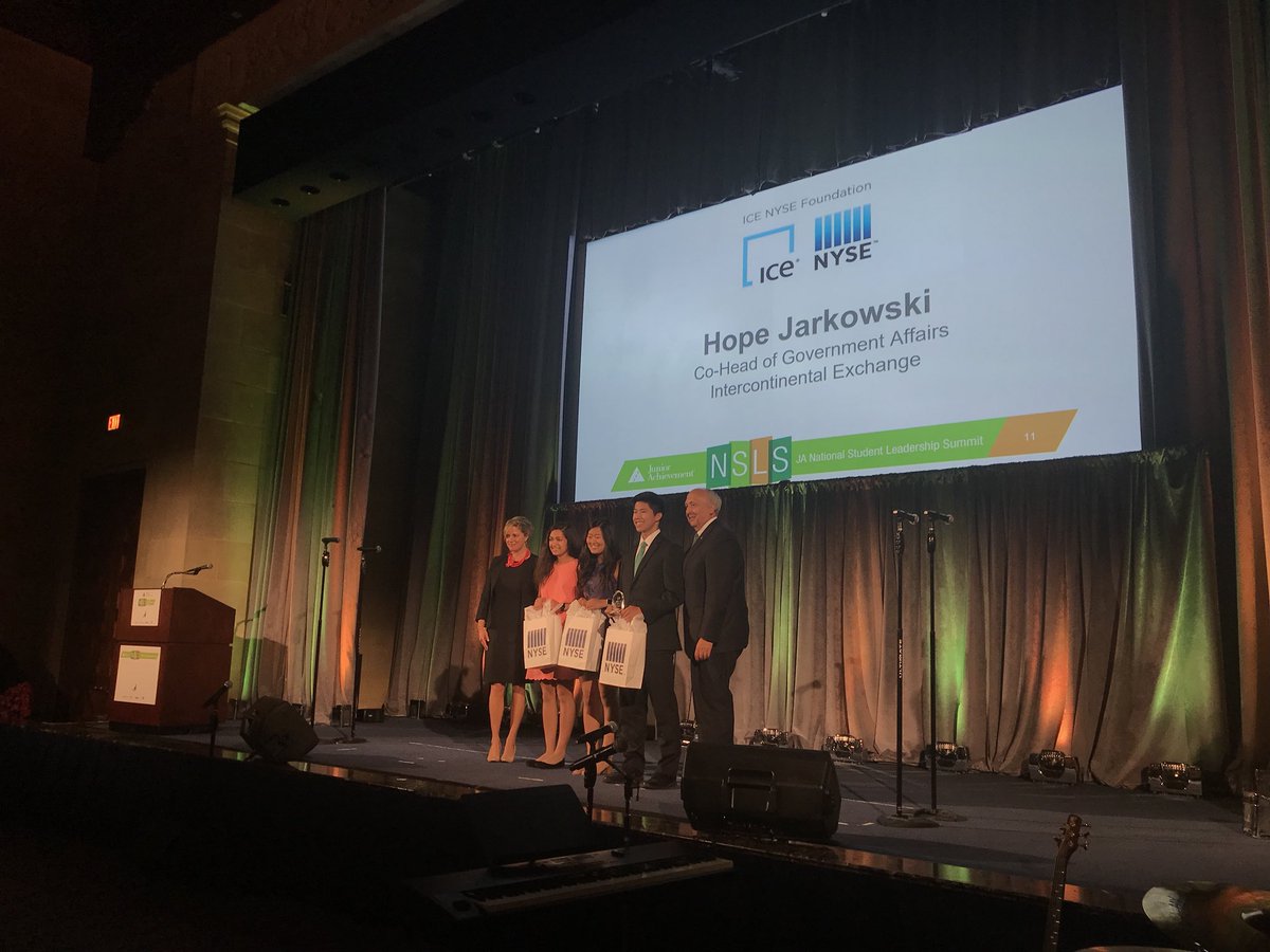 JAStudentSummit's tweet image. @PocketPerks wins the Intercontinental Exchange financial performance award! #JAStudentSummit