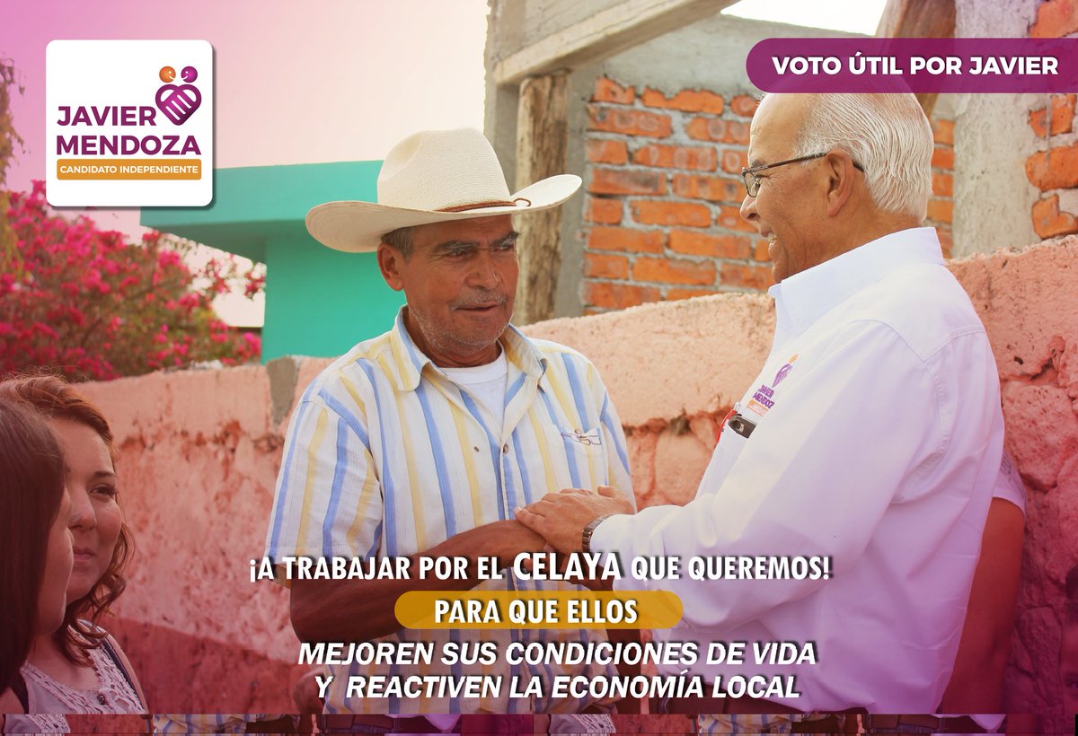 FJavierMendozaM's tweet photo. A trabajar por el Celaya que queremos con  oportunidades para que mejore la calidad de vida de sus ciudadanos #VotoÚtilPorJavier #CelayaIndependiente #Elecciones2018 https://t.co/2oQyeeQmo5