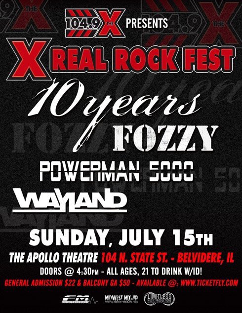 TheApollo Theatre AC (@apollotheatreac) on Twitter photo Buy 1 Ticket, Get 1 Free!! @1049thexrocks Presents X Real Rock Fest featuring <a href="/10years/">10 Years</a>, <a href="/FOZZYROCK/">FOZZY</a>, with <a href="/therealPM5K/">POWERMAN5000</a>, <a href="/WaylandTheBand/">Wayland</a>, <a href="/vycesofficial/">Vyces Official</a> and Genotype!! Sunday, July 15! Tickets at <a href="/ticketfly/">Ticketfly</a>! Buy 1 Ticket, Get 1 Free!! @1049thexrocks Presents X Real Rock Fest featuring <a href="/10years/">10 Years</a>, <a href="/FOZZYROCK/">FOZZY</a>, with <a href="/therealPM5K/">POWERMAN5000</a>, <a href="/WaylandTheBand/">Wayland</a>, <a href="/vycesofficial/">Vyces Official</a> and Genotype!! Sunday, July 15! Tickets at <a href="/ticketfly/">Ticketfly</a>!