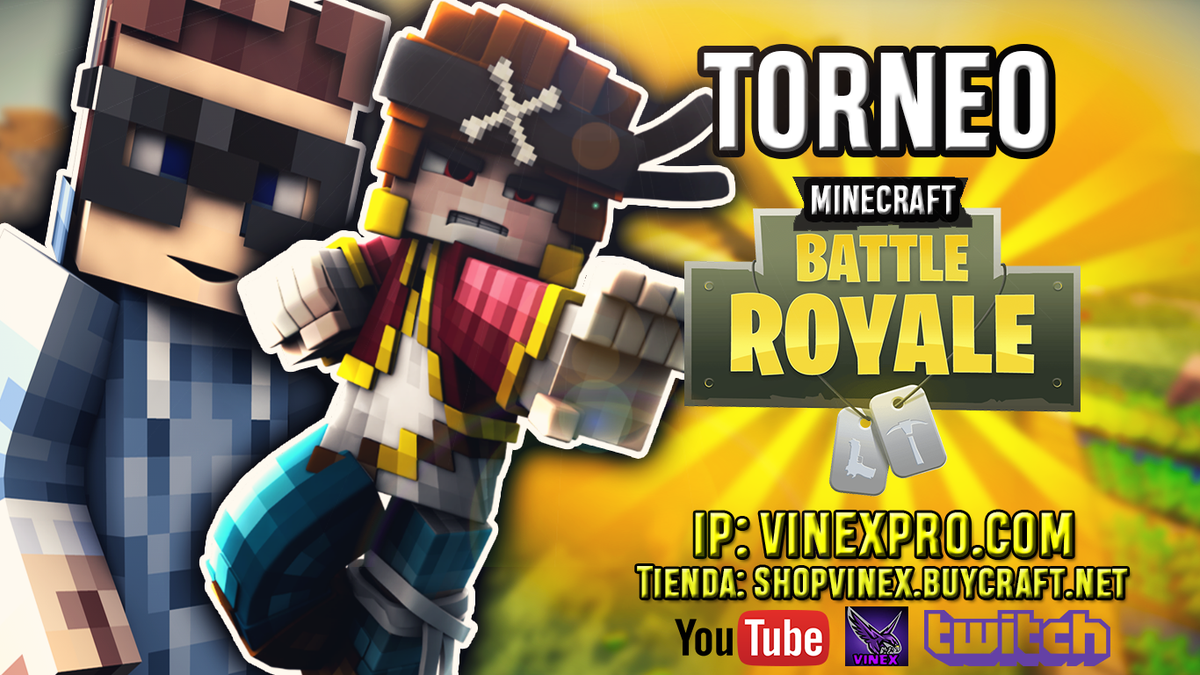 VinexSv's tweet photo. -Torneo de Minecraft Battle Royale-
Empieza el Primer torneo de Battle Royale en Minecraft modo solo de 24 Youtubers se va a realizar el día Sabado 23 de Junio.
Cualquier Usuario que Adquiera rango en el Servidor podrá espectear el Torneo en Vivo. Tienda: https://t.co/T3nO0mySor https://t.co/D8oWMVOxC9