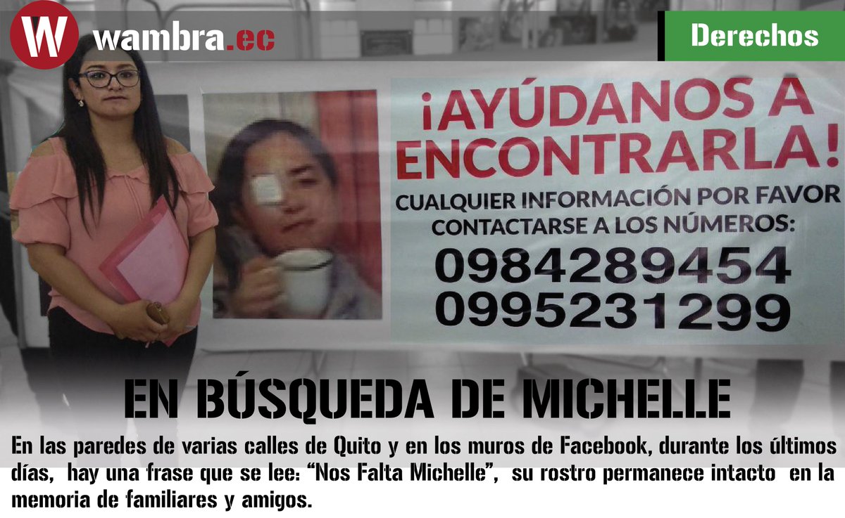 wambraEc's tweet photo. [DERECHOS] Michelle Alexandra Montenegro Campos desapareció el 05 de junio de este año. Su búsqueda se intensifica, mientras sus familiares y amigos esperan respuestas de las autoridades. #NosFaltaMichelle

Conocer más aquí ▶️ https://t.co/EbQQCqFg5q https://t.co/D7ZHxNFZwT