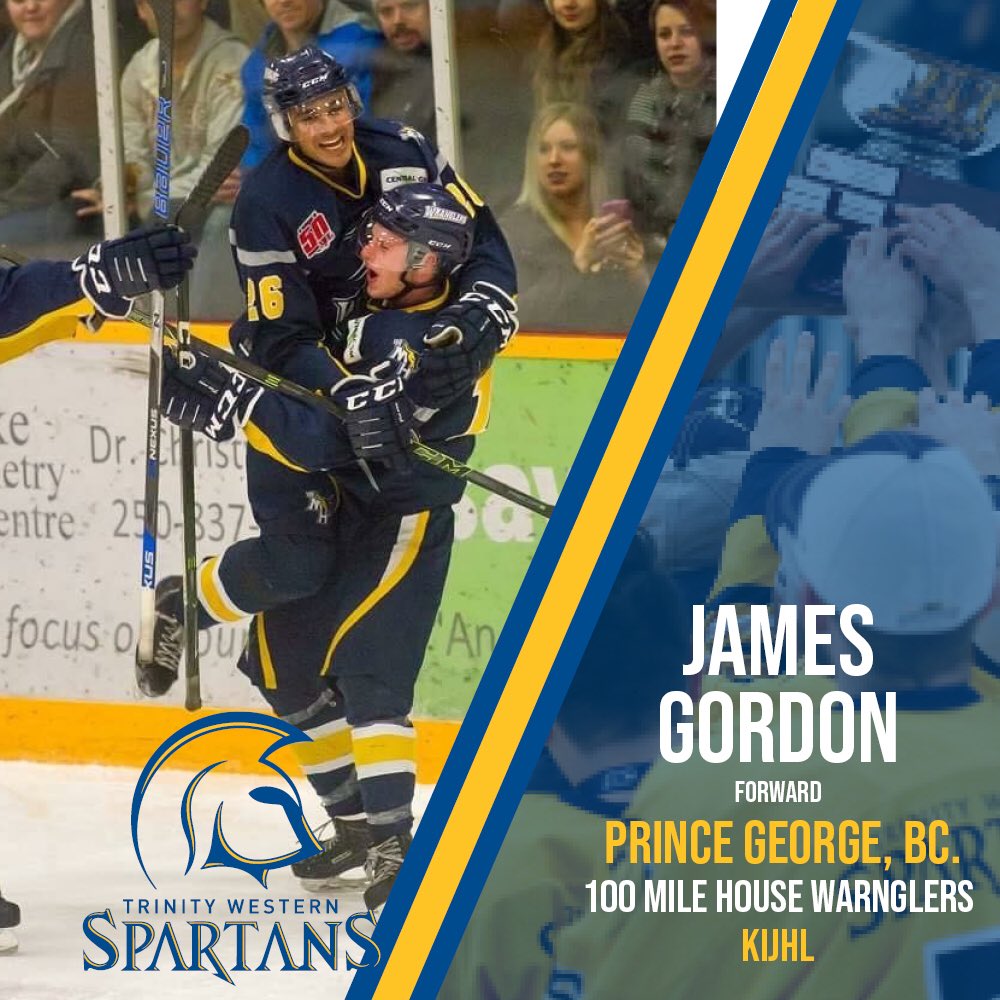 Welcome to Sparta! James Gordon from <a href="/KIJHL/">Kootenay International Junior ‘A’ Hockey League</a> committed to TWU!
