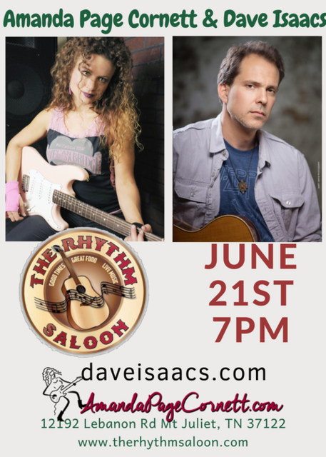 amandapcornett's tweet photo. Looking forward to playing with Mr Dave Isaacs tomorrow eve at @therhythymsaloon #amandapagecornett #frontporchrebel #almostangels #sugarbeetsmusic #juddsandjoplin in #MtJuliet! https://t.co/jiooEXU0aC