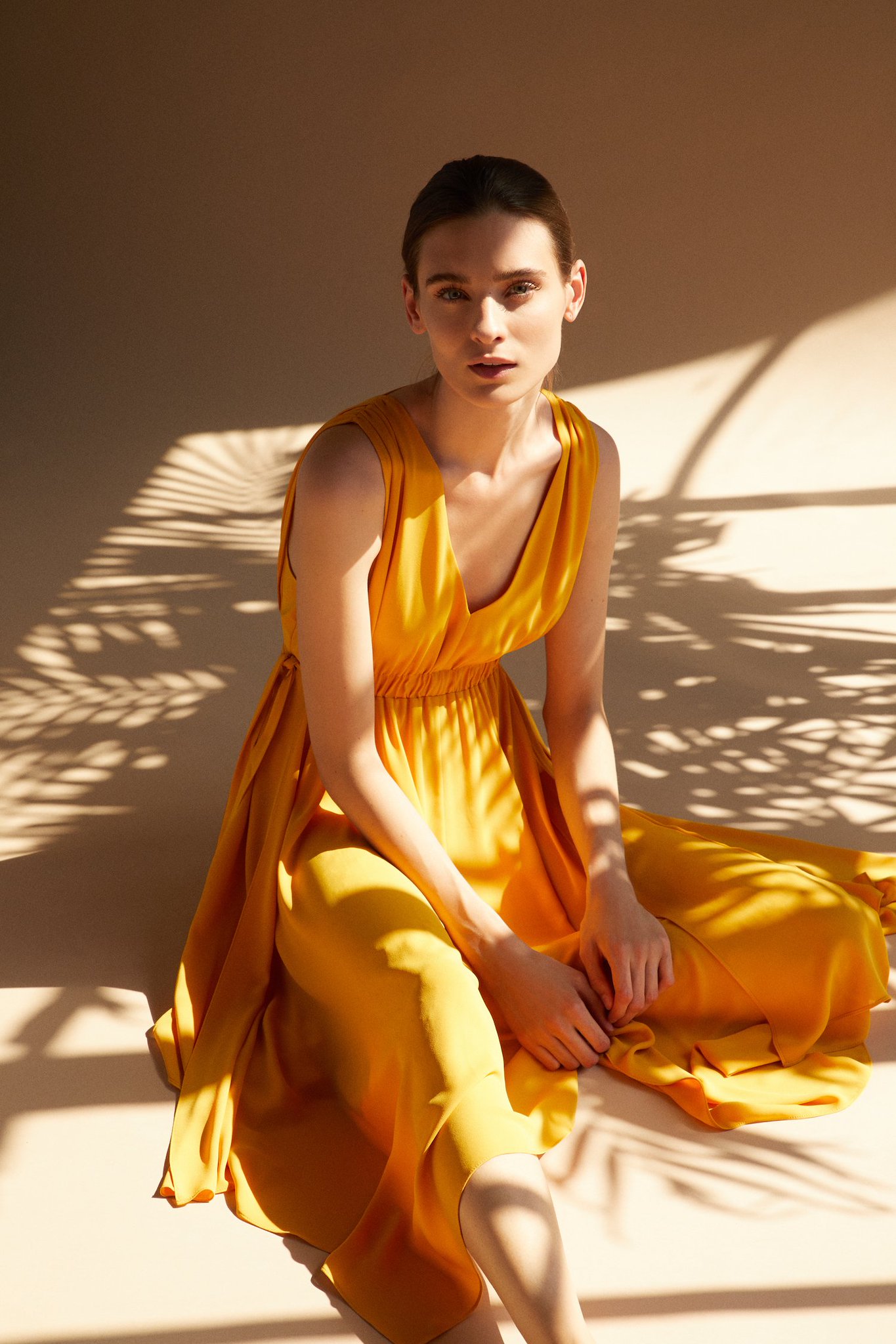 bcbg golden glow handkerchief dress