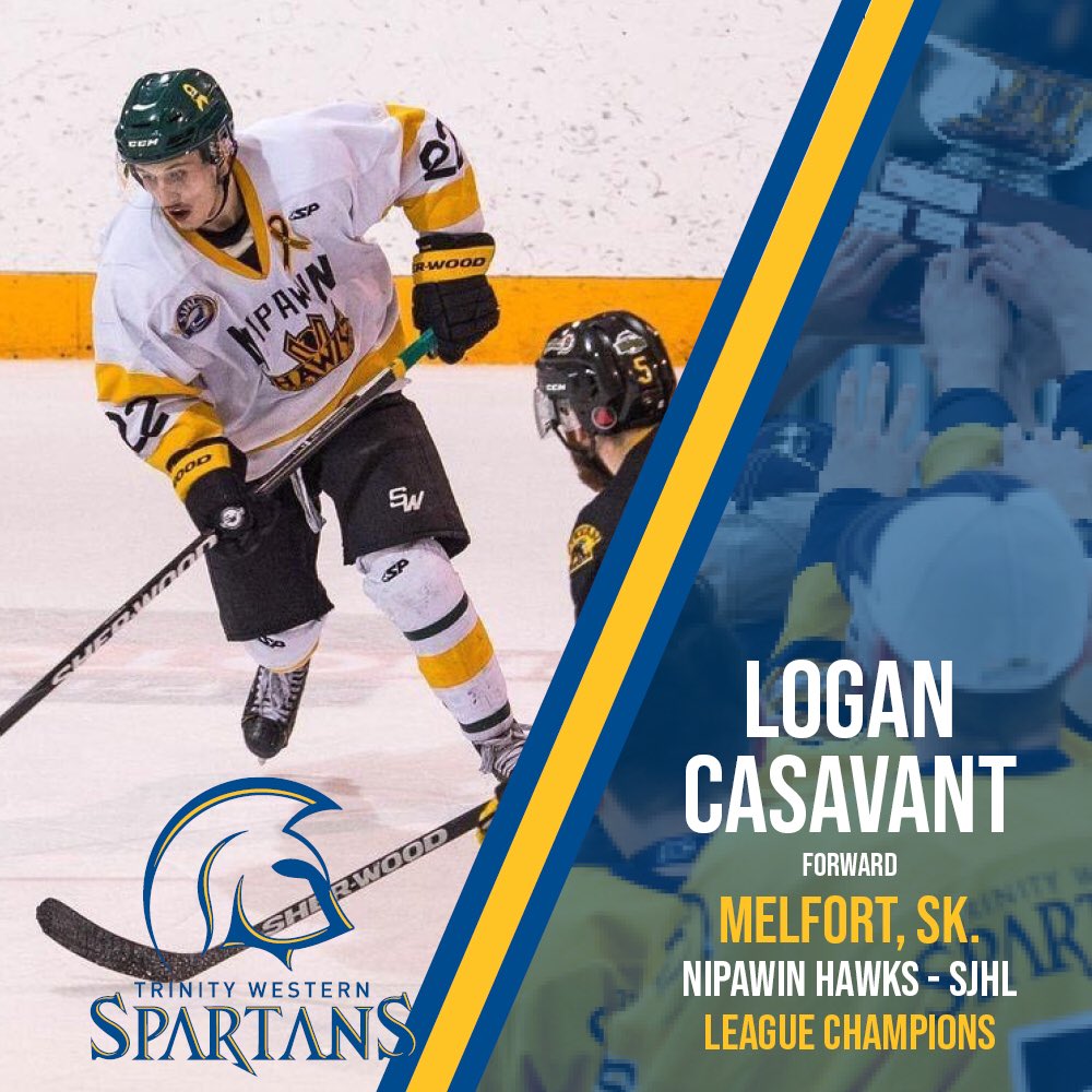 Champion to Champion! <a href="/theSJHL/">SJHL</a> <a href="/SJHL_Hawks/">Nipawin Hawks</a> <a href="/NipawinHawks/">Nipawin Hawks SJHL</a> Champion forward Logan Casavant commits to <a href="/bcihl/">British Columbia Intercollegiate Hockey League</a> champions <a href="/TWUHockey/">TWU Spartans Hockey</a>