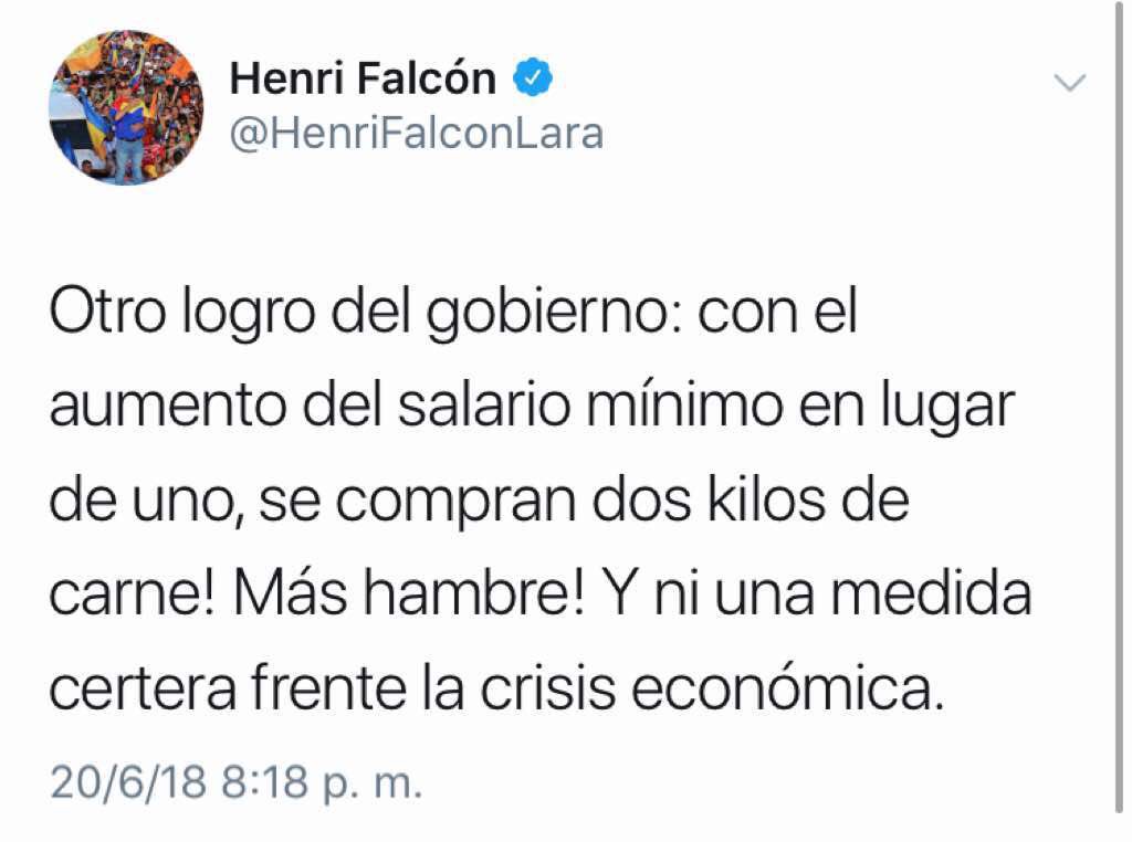 AlbertoRodNews's tweet photo. Eh @HenriFalconLara 
¿Borraste el tuit?
Aquí te lo vuelvo a dejar.
Y te vuelvo a repetir: “Ya sabemos que Henri Falcón no hace mercado. Gracias por aclararlo” https://t.co/kypWamlCF0