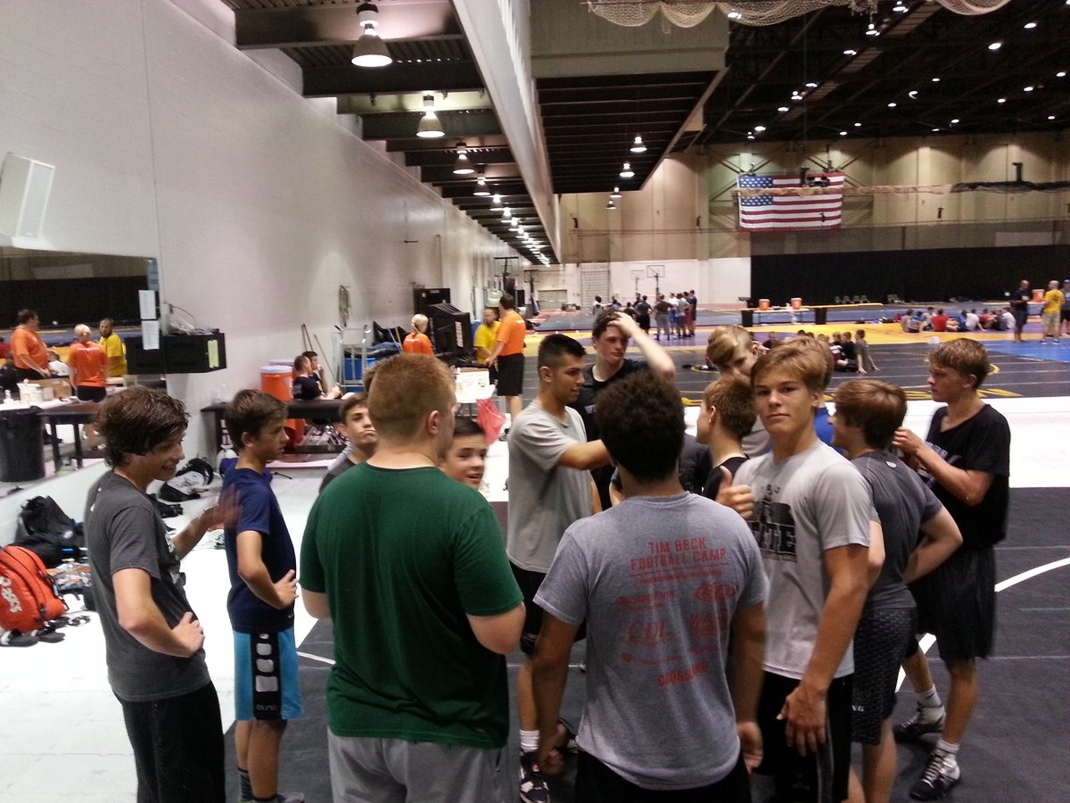@mccormickkeegan learning the names of <a href="/bvswwrestling/">Coach Parks</a> wrestlers and giving them life lessons at <a href="/MizzouWrestling/">Mizzou Wrestling</a> Team Camp.