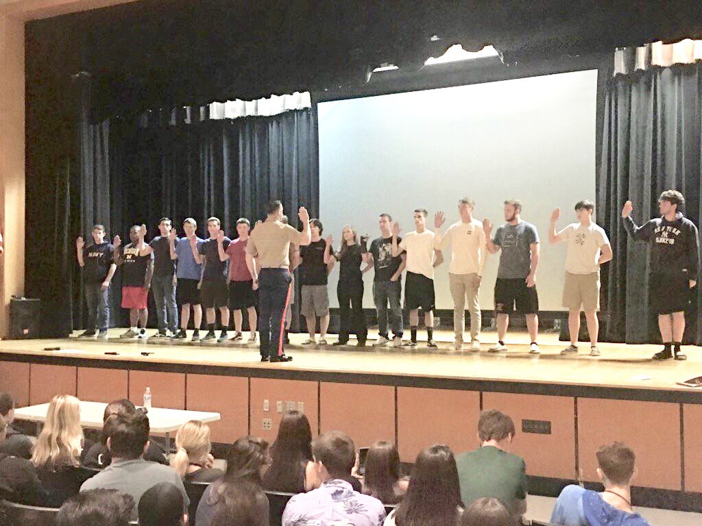 "This will remain the land of the free so long as it is the home of the brave." -Elmer Davis To the 16 seniors of <a href="/HighSchoolNorth/">High School North</a> who took the their oath of allegiance and will be serving in our armed forces all I can say is thank you! We are proud of you! #LionPride