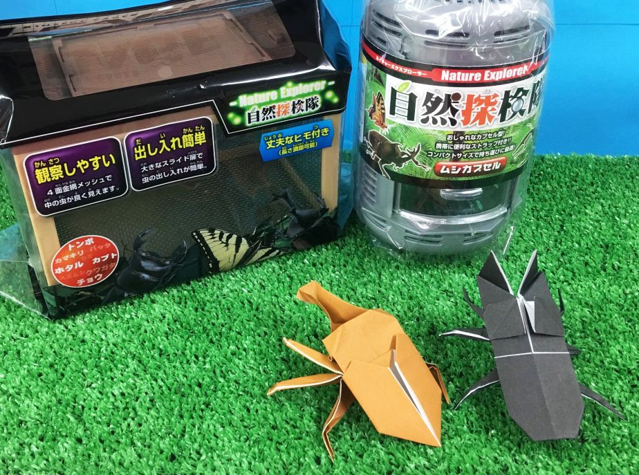 株式会社 池田工業社 公式 Twitter પર 虫とりの季節がやってきた うさぎや福山南店 Usagiya Fukumin さんのpopを参考にして うちの展示室にも折り紙カブトムシ クワガタを作ってみました 虫カゴコーナーが賑やかになりました 夏 虫かご 折り紙