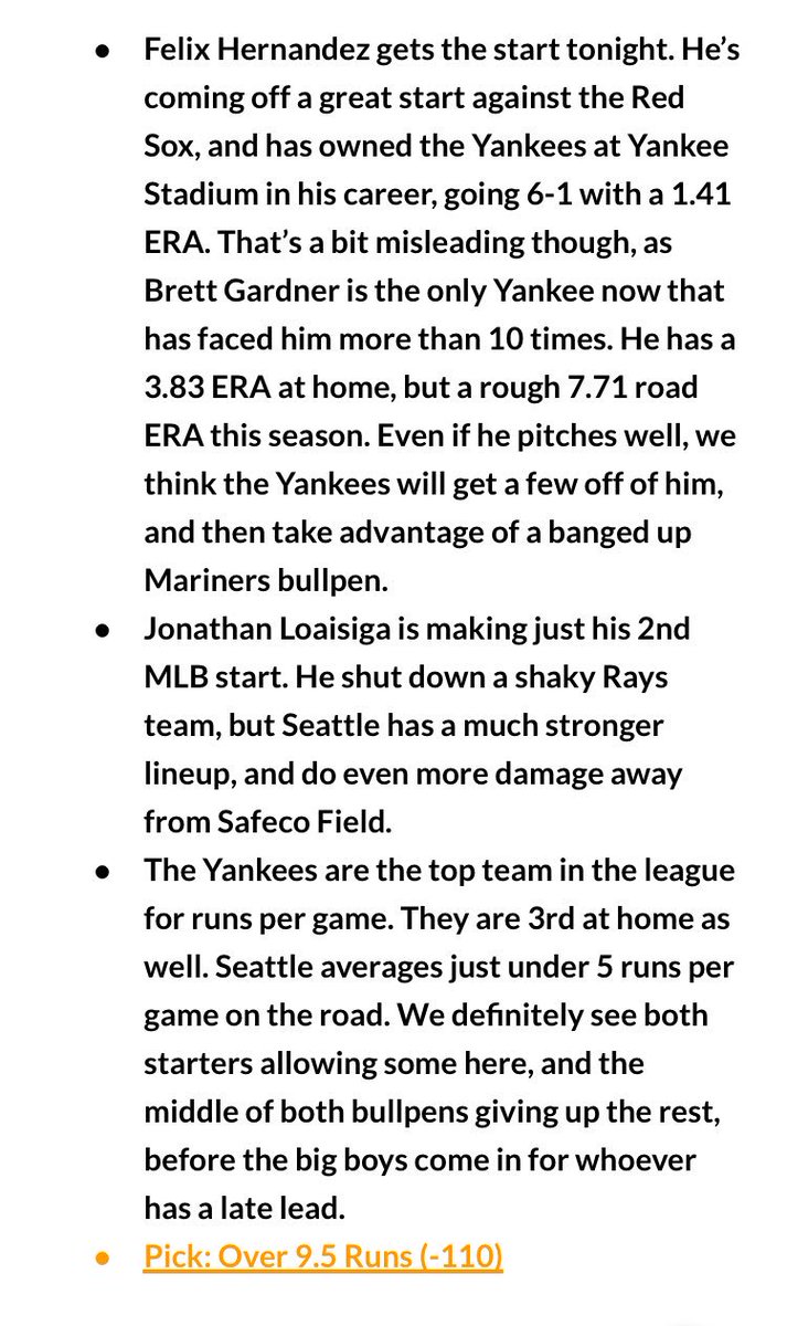Bet_Serious's tweet photo. Mariners/Yankees Over 9.5 runs ✅ https://t.co/5lFh6Le8wZ