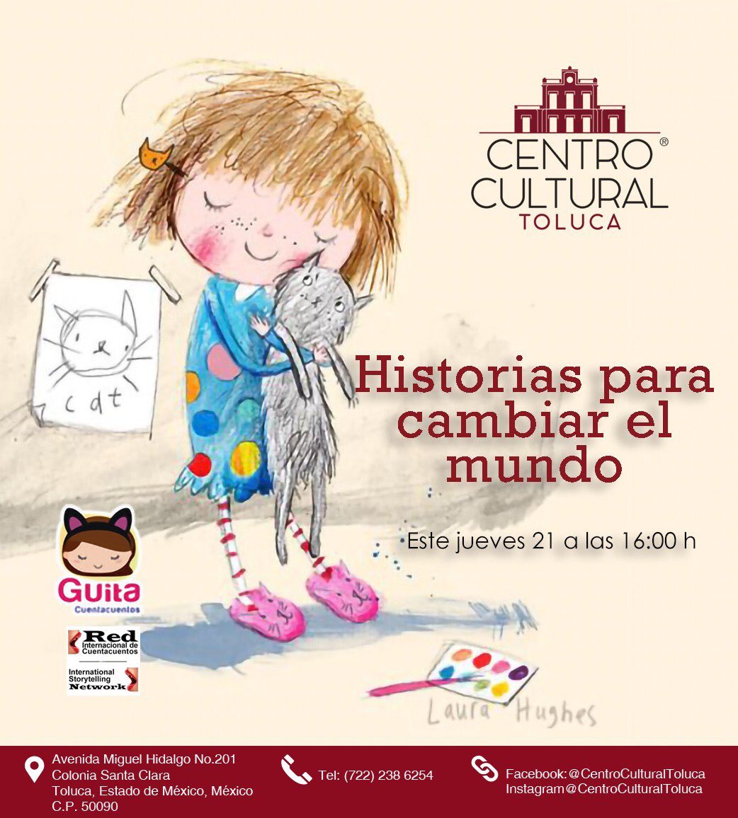 Cada 21 de junio la Red Internacional de Cuentacuentos, realiza el encuentro  "Historias para cambiar el mundo" en el que narradores de más de 31 países cuentan cuentos simultáneamente. Este año, el @CentroCulturalToluca es la sede.