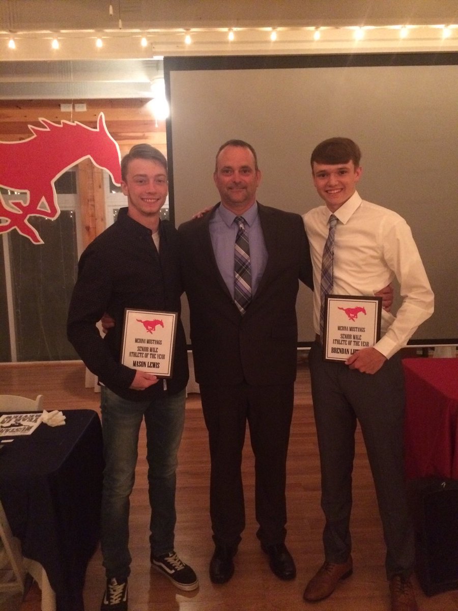LacrosseMedina's tweet photo. Congrats Brendan Luthart and Mason Lewis!  Medina Mustangs senior male co-Athletes of the Year. https://t.co/oEU6TuKhen