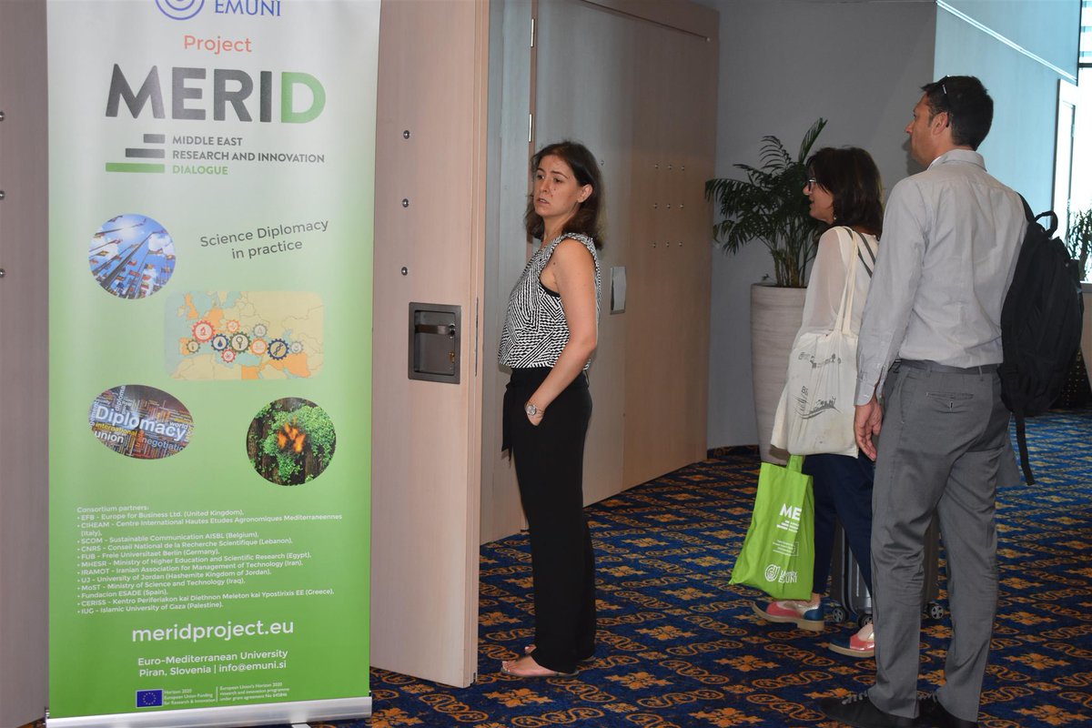 MeridProject's tweet photo. Rula Atwehn, Officer Programme of @CNRSL, #Lebanon: “Discussion in Beirut focused on potential #cooperation opportunities (NCP & Dissemination) to establish contacts with #EU Researchers, Preparation and Management of Joint Research Activities" #MeridConference #sciencediplomacy https://t.co/1K9TzHiWD0