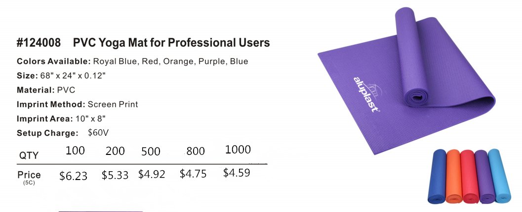 Yoga mat less than $3(Price on picture on basic of 5R)