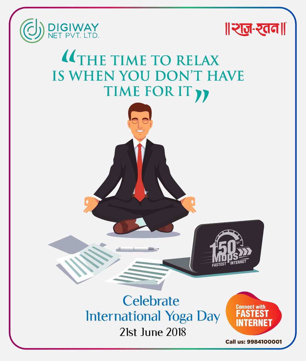 DigiwayNet's tweet photo. Celebrate International Yoga Day 21 June 2018
Connect with Fastest Internet 
150 MBPS Fastest Internet 
Call us:- 9984100001

support@digiwaynet.com 
https://t.co/PvJqoO21zR
#GBharKeDownloading  #BESTISPINKANPUR #NOBUFFERING #BESTINTERNETSERVICE #internationalYogaDay #21June https://t.co/5VptKjs6jD