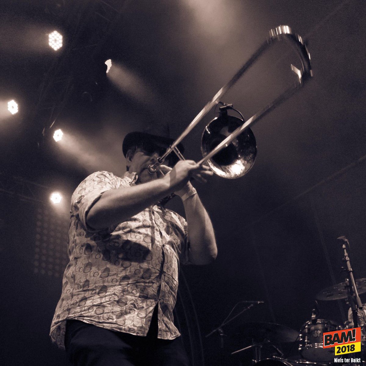 Ronny A rocking at @bamfestival2018 
.
.
#HornsUp #trombone #concert #Reggae #balkanmusic