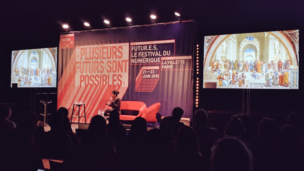 futuresfestival's tweet photo. 🤩 Si fier.e.s 🤩 d'ouvrir cette neuvième édition de #futuresparis avec un si beau panel : @africatechie @AppsTech @ladyniasan @edgeryders @mounir  Plusieurs futurs sont (vraiment) possibles, à nous de construire le nôtre https://t.co/U8oGXznxR0