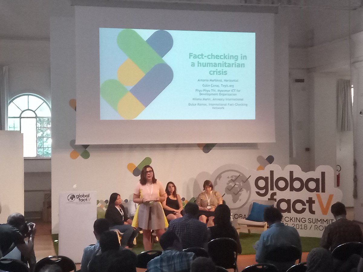Unverified information in a crisis can actually cost lives - <a href="/WikiRamos/">Dulce Ramos</a> #GlobalFactV