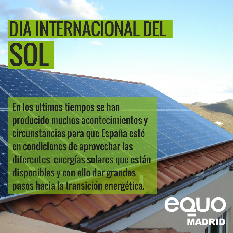 EquoMadrid's tweet photo. Más ahorro, más empleo, menos C02... Son muchas las ventajas de la energía solar ☀️☀️ y es urgente acelerar la transición energética hacia un modelo que nos permita aprovechar todo su potencial. Hoy #DiaDelSol #SolsticioDeVerano, volvemos a reclamarlo. https://t.co/pXprScusQm https://t.co/TuN42AwcuT