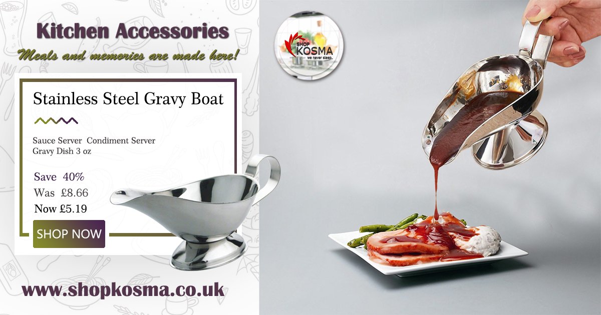 shopkosma's tweet photo. Hurry!!           
Buy now !      
 #KitchenAccessoriesinUK, #StainlessSteel, #GravyBoat, #SauceServer, #GravyDish, #CondimentServerOnlineUK    
Visit our link==>https://t.co/kmdoCmIosW 
Email us at===>cs@shopkosma.co.uk 😇😀😍 https://t.co/0OHfNURvgW