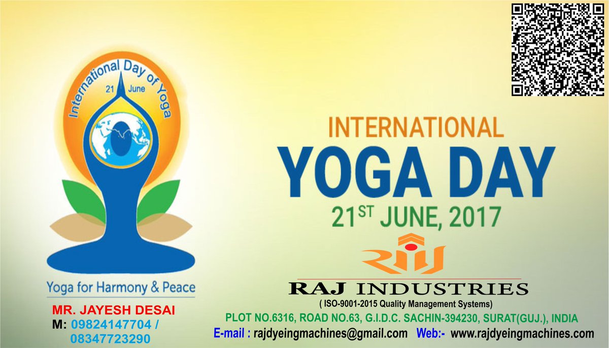 Raj_Industries's tweet photo. #INTERNATIONAL #YOGA DAY https://t.co/5WdBtQ7bFd
