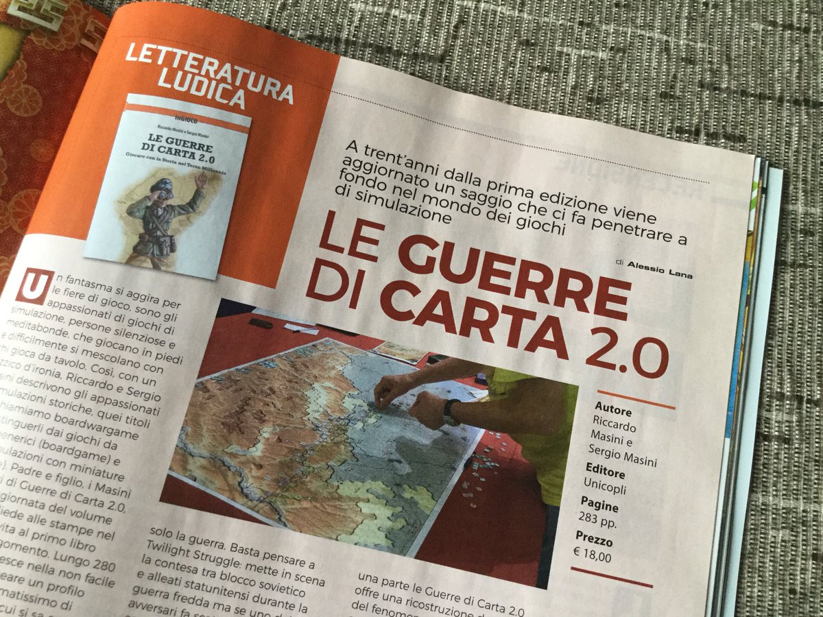 Anche nel nuovo numero di ioGioco si parla di “Le Guerre di Carta 2.0”!
#wargames #giochi #leguerredicarta 
<a href="/EdUnicopli/">UNICOPLI</a>