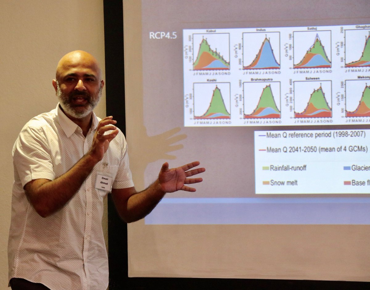 PatrickSwims's tweet photo. "How do we convey the urgency of glacial melt?" @OmairTAhmad during @arunbshrestha from @icimod's presentation asks participants of @IWMI_'s #indusbasin knowledge forum to prioritize presenting urgency in reporting for the pace of #indusbasin glacial melt https://t.co/rBAFAaFNvT
