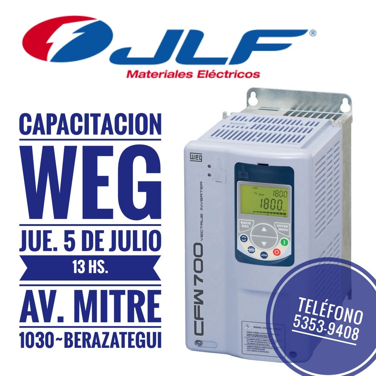 electrojlf_'s tweet photo. #JLFCapacitacion todavia no te anotaste en el #curso #WEG sobre #Drives ?
5353-9408
Somos asistente tecnico oficial #weg en #drives #cfw11 #cfw700 https://t.co/TuuRdSdHvO