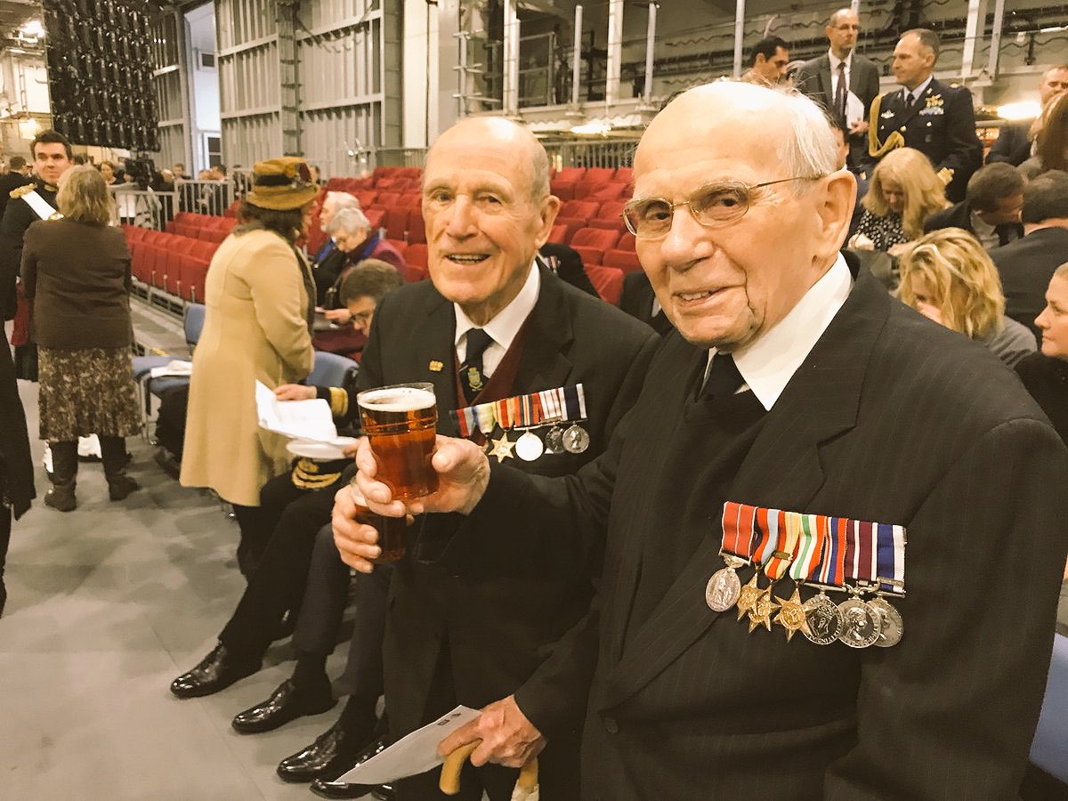 Two good looking gentlemen who were boy seamen on the original QE at our commissioning ceremony in December last year.