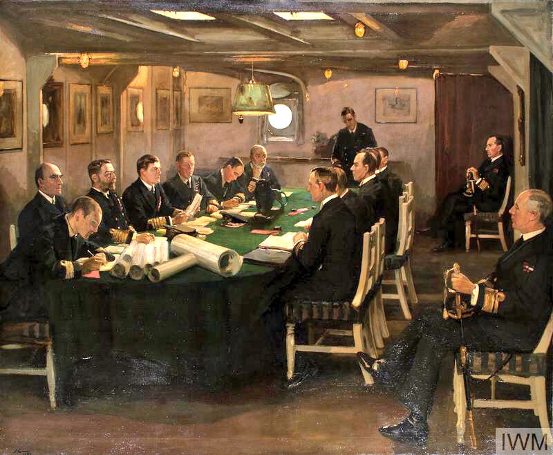 The German Fleet surrender on HMS Wueen Elizabeth during WW1.