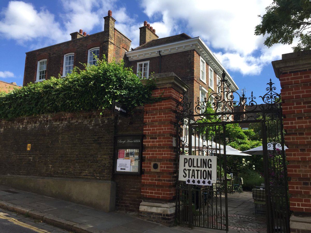 Beautiful day for voting at Burgh House. Please support the Neighbourhood Plan. The poll closes at 10pm. Details at Hampsteadforum.org