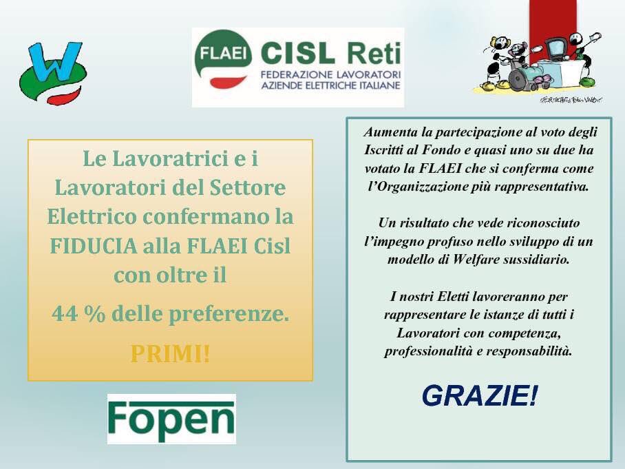 flaeifvg's tweet image. Elezioni #Fopen / Lista @flaeicisl ha vinto. 
@CislNazionale @flaeifvg