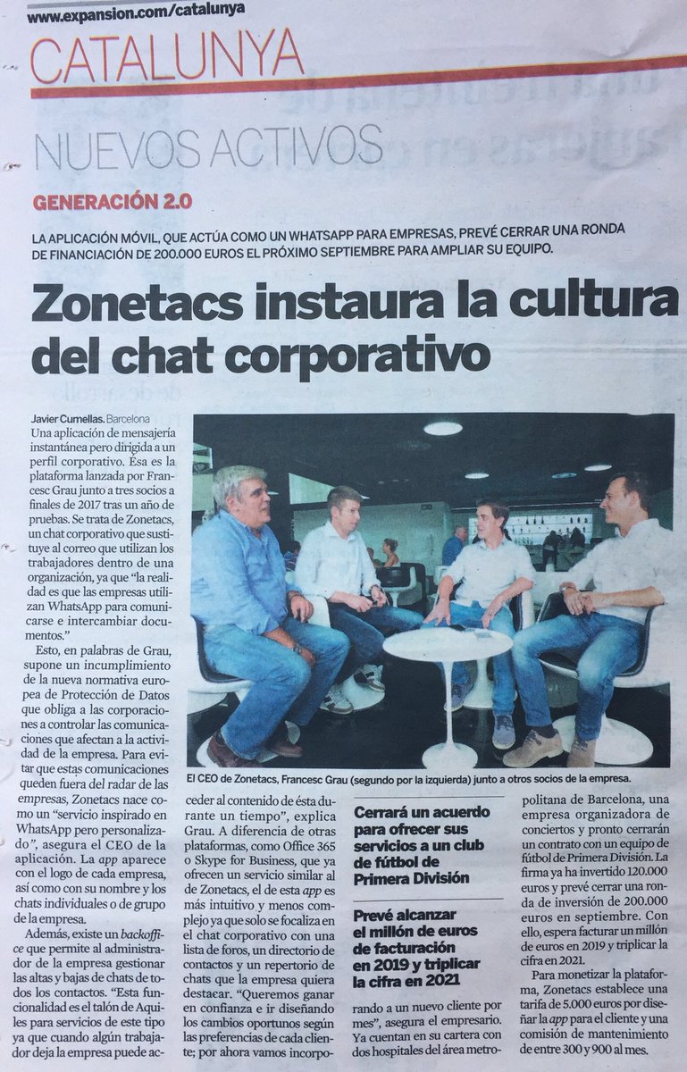 zonetacts's tweet photo. “Zonetacts instaura la cultura del chat corporativo”

Hoy en @Expansioncom https://t.co/K9nlfF6X87