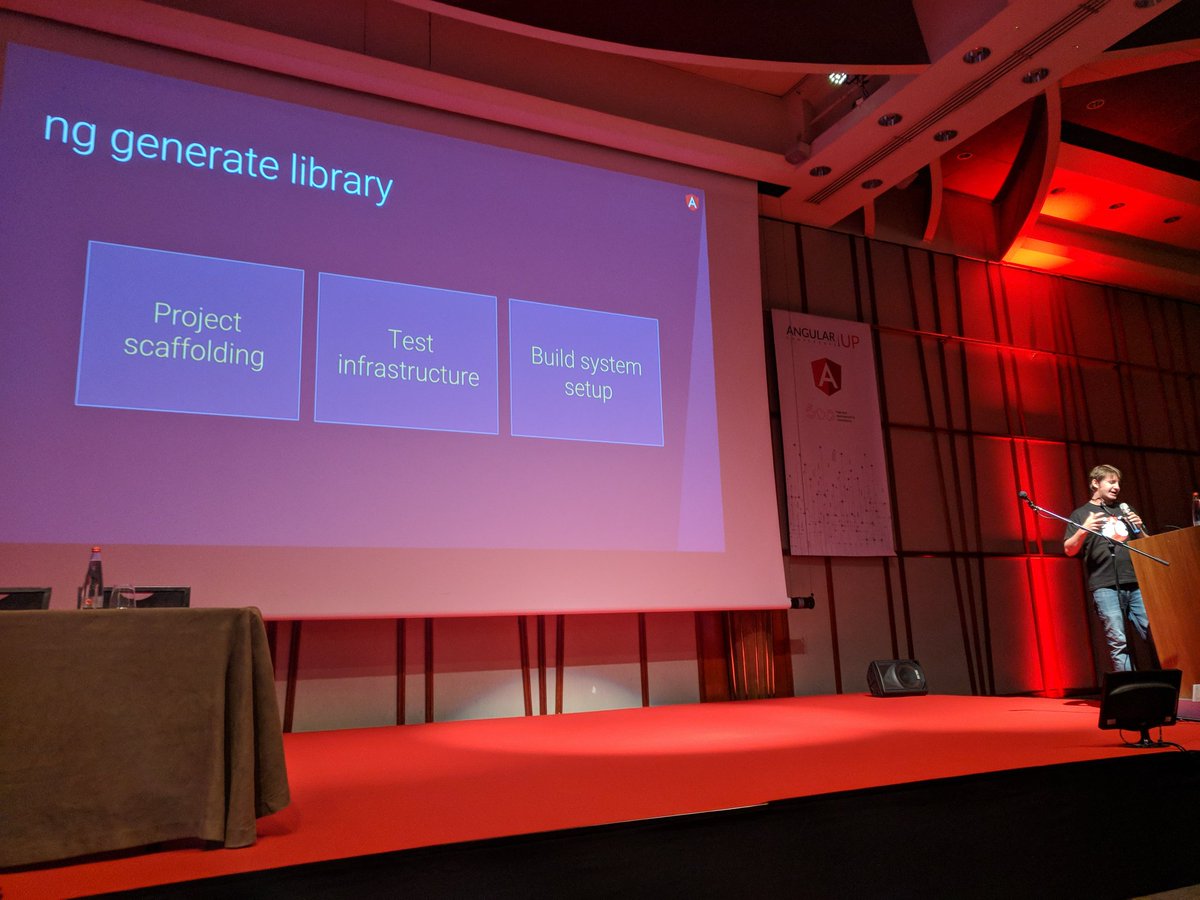 psybercity's tweet image. Most requested fearure -&amp;gt; ng g library @robwormald talking at #AngularUP @AngularUP