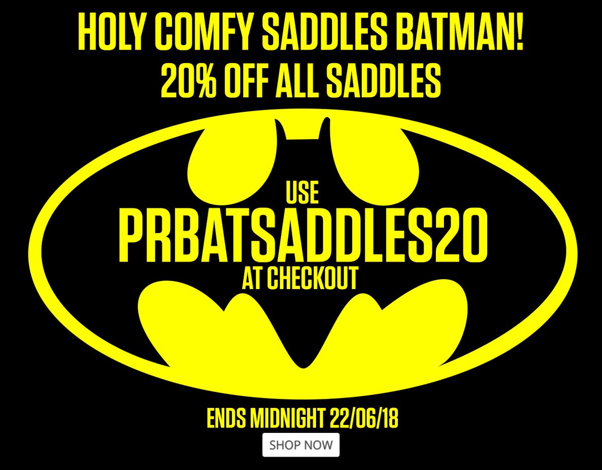 Holy Comfy Saddles Batman! Until Midnight 22nd June, you can get 20% off all Saddles when you use PRBATSADDLES20 at checkout on-one.co.uk/c/q/components…