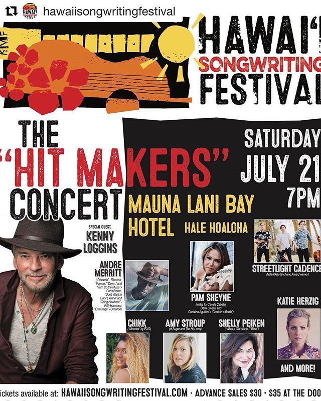 #Repost @hawaiisongwritingfestival: #HitMakers Concert tickets on sale for the general public on Thursday 6/21. 🎟 Registered attendees can buy DISCOUNTED PRESALE TICKETS for their friends and family this Mon 6/18 - Wed 6/20 (we will email the presale… ift.tt/2yt9mPj