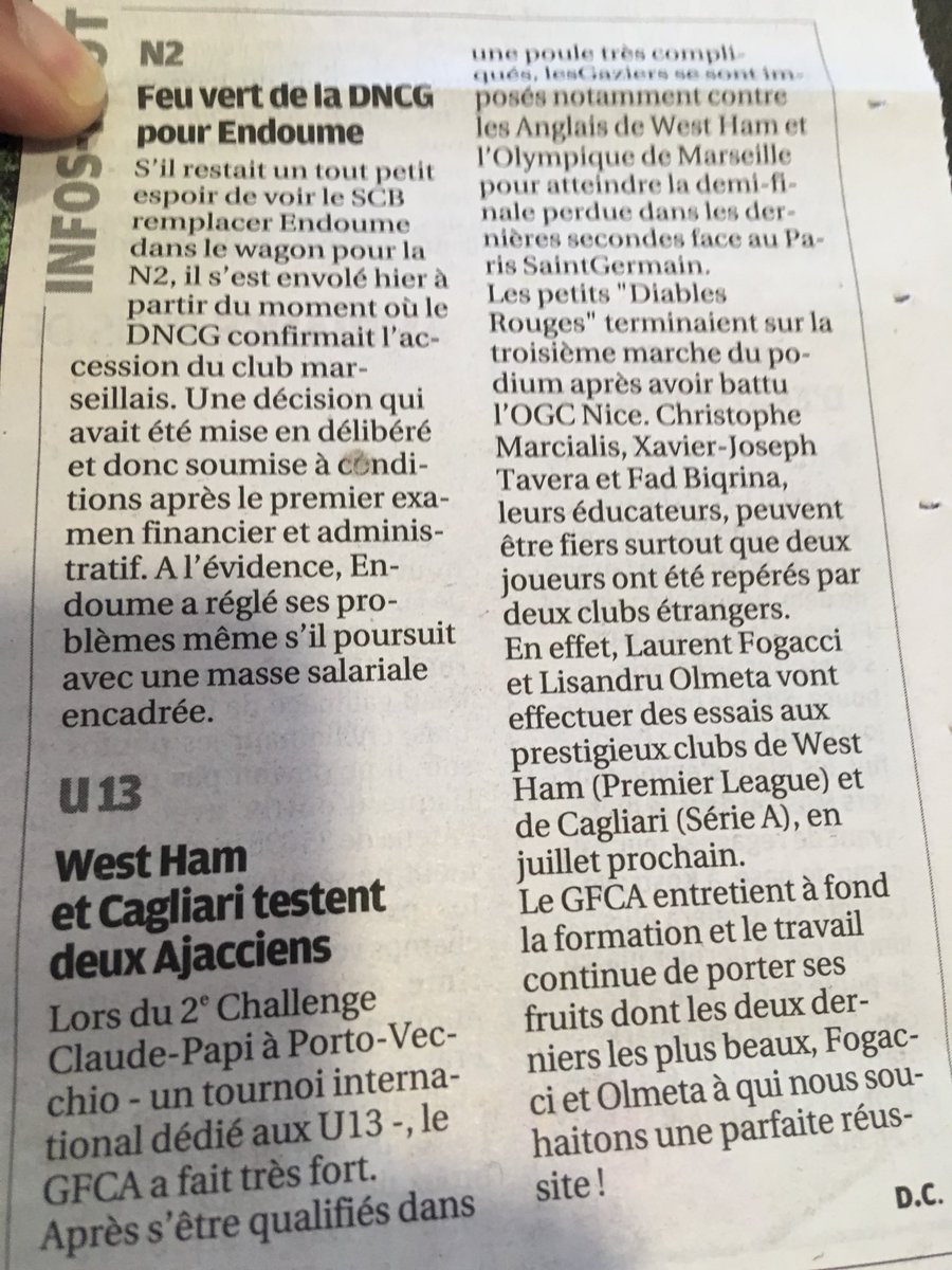 Bravo à mes petits, à nos petits Corses ! Ils méritent amplement ce qui leur arrive ! La passion aide la formation, continuons ! La Corse sera un éternel vivier ! 🔴🔵 <a href="/gfc_ajaccio/">Gazélec FC Ajaccio</a> @WestHamUtd <a href="/CagliariCalcio/">Cagliari Calcio</a> #Football #Formation #U13 <a href="/VilledAjaccio/">Ville d’Ajaccio - Cità d'Aiacciu</a> <a href="/Corse_Matin/">Corse-Matin</a> <a href="/actufoot20/">Actufoot 20</a>