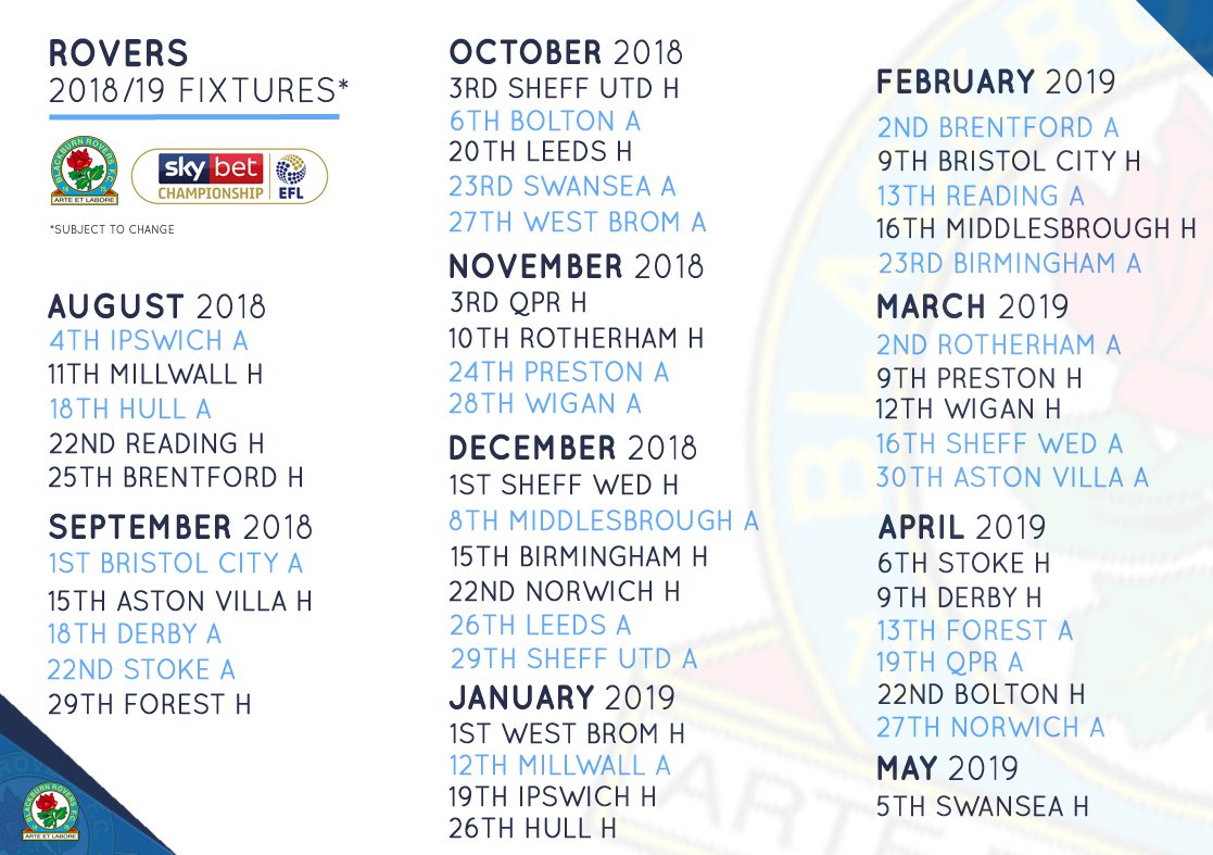 Swansea City fixtures: Sky Bet Championship 2018/19