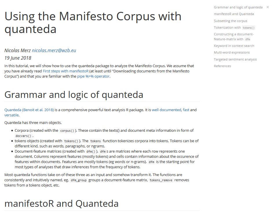 manifesto_proj's tweet image. It is #tutorialthursday ! Learn how to use #rstats package #quanteda (by @kenbenoit) with the Manifesto Corpus. #textasdata manifesto-project.wzb.eu/down/tutorials…