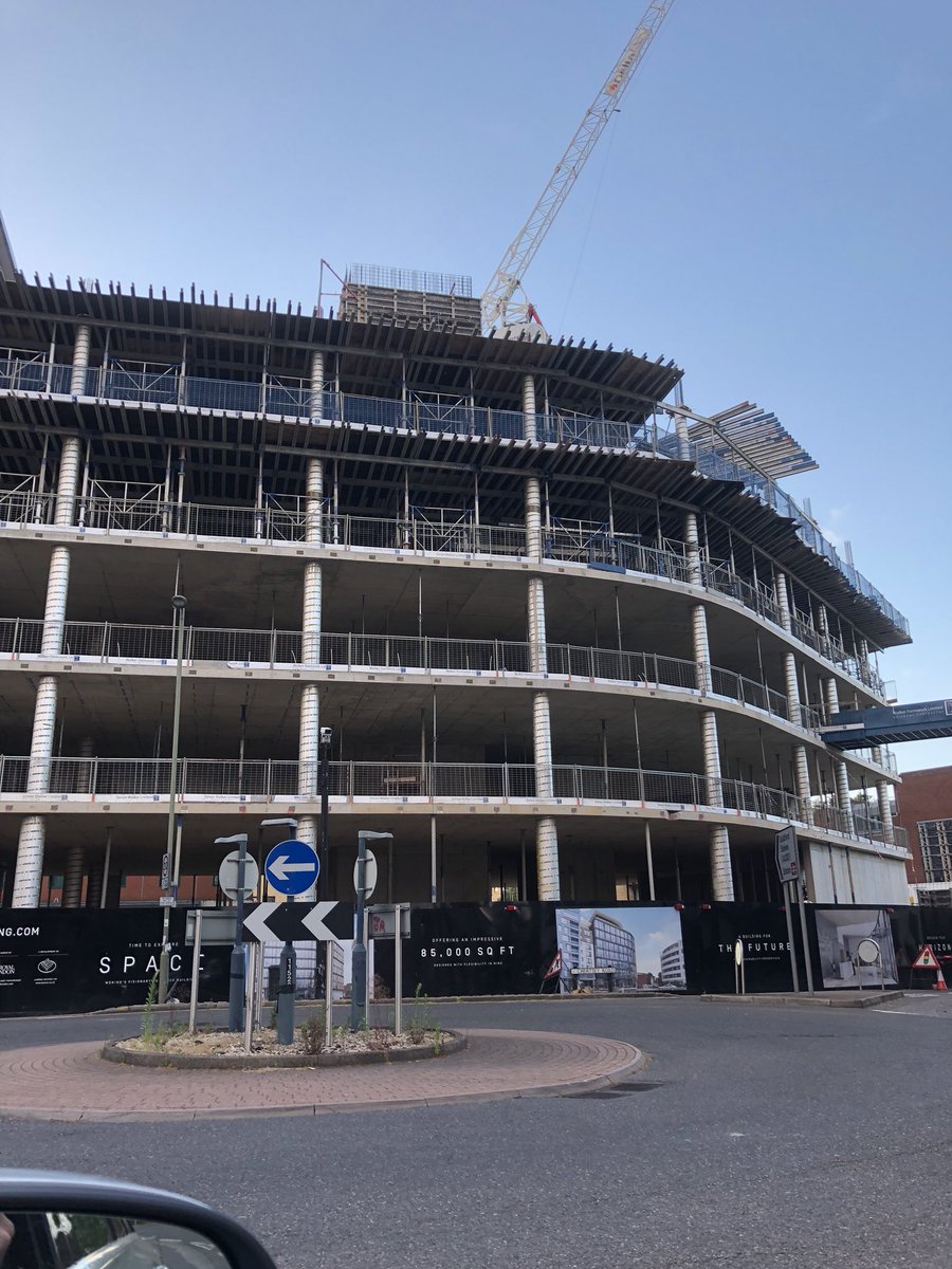 Kings Court Development in Woking. BLENHEIM HOUSE CONSTRUCTION LTD &amp; Scott Brownrigg Architects clearly pushing this build through. @BarbourABI shows no interior subcontractor awarded. Armstrong World Industries interested in this 9000m2 project #ceilings #drywallgridsystem