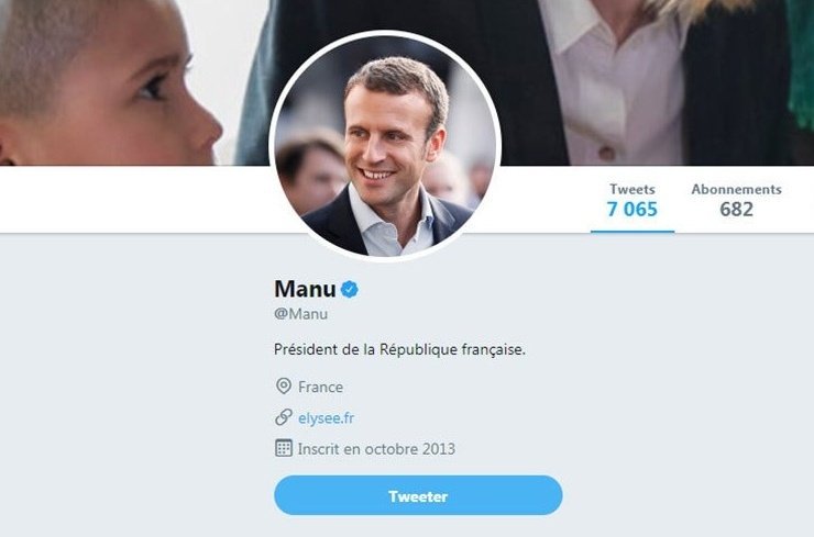 Brevesdepresse's tweet photo. ⚡🇫🇷INFO - Un développeur (@01BoDuke01) a mis au point une extension de Chrome qui remplace automatiquement les termes “Emmanuel Macron”, “le Président de la République” ou “Monsieur le Président” par “#Manu”. (BFMTV) https://t.co/C0Zs0bvUUr https://t.co/if5uLwB9Ig