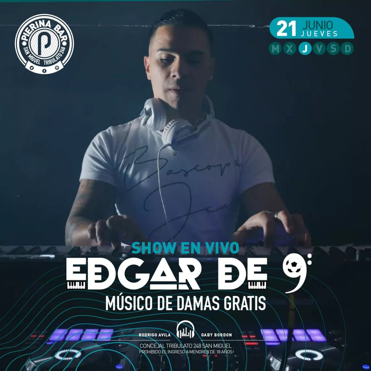 Edgarde9_ok's tweet photo. Esta noche de Jueves 21 tocando en Pierina de San Miguel. Los q vivan cerca los espero😁 y los q no, también 😆🎹🎧🎉 https://t.co/2o7ZtILKLg