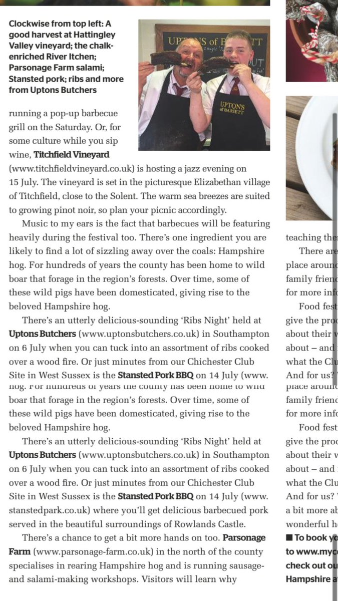 jono_1001's tweet photo. Just seen @UptonsButchers photographed in @CampAndCaravan July magazine as part of the @HampshireFare article. Good promotion of Hampshire. https://t.co/M8HVJnYpfI